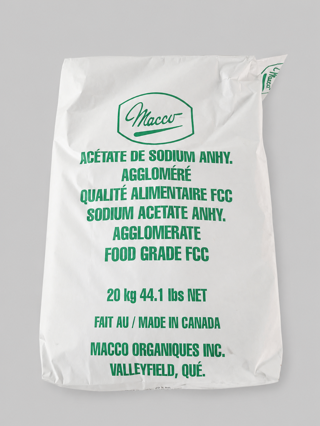 sodium acetate food grade (macco ex. canada) sodium acetate food grade (macco ex. canada)