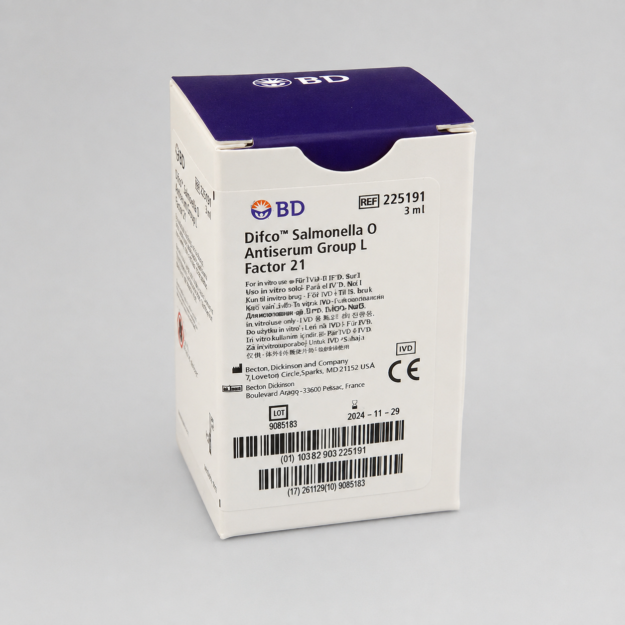 bd difco™ salmonella o antiserum group a 1, lyophilized – 3 ml (no. kat: 222641) bd difco™ salmonella o antiserum group a 1, lyophilized – 3 ml (no. kat: 222641)